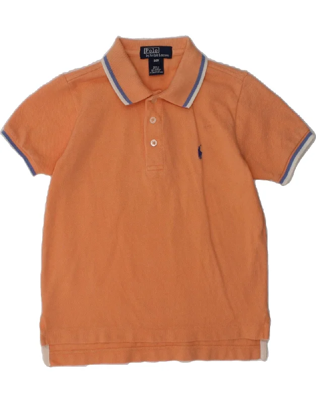 POLO RALPH LAUREN Boys Polo Shirt 2-3 Years Orange Cotton