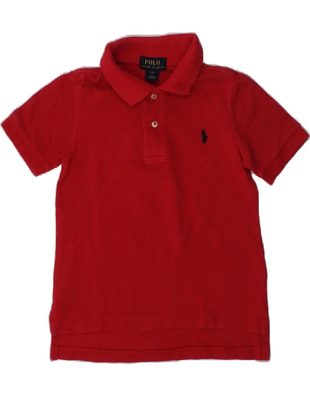 POLO RALPH LAUREN Boys Polo Shirt 2-3 Years Red Cotton