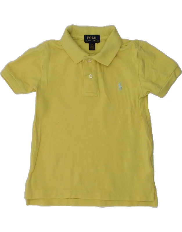 POLO RALPH LAUREN Boys Polo Shirt 2-3 Years Yellow Cotton