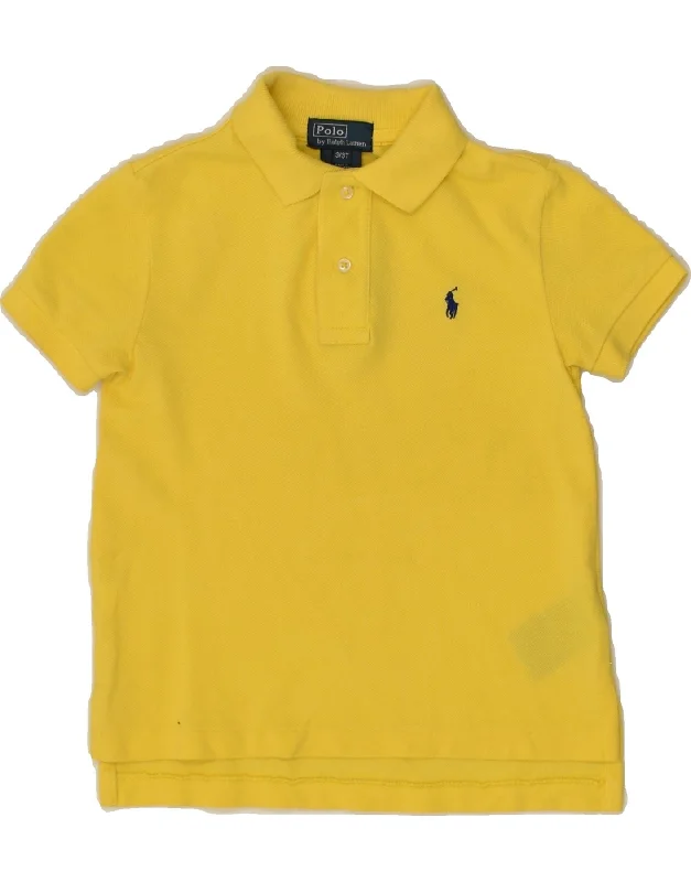 POLO RALPH LAUREN Boys Polo Shirt 2-3 Years Yellow Cotton