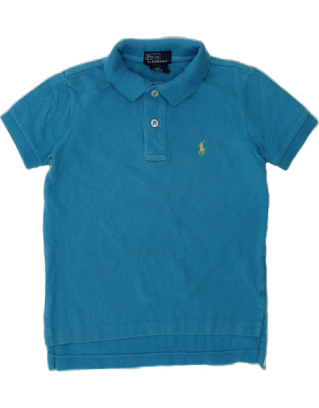 POLO RALPH LAUREN Boys Polo Shirt 3-4 Years Blue Cotton