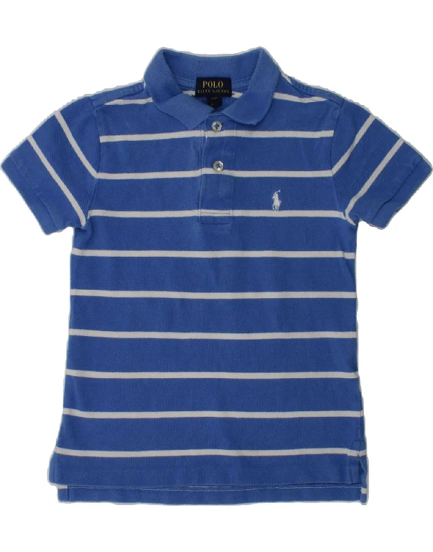 POLO RALPH LAUREN Boys Polo Shirt 3-4 Years Blue Striped