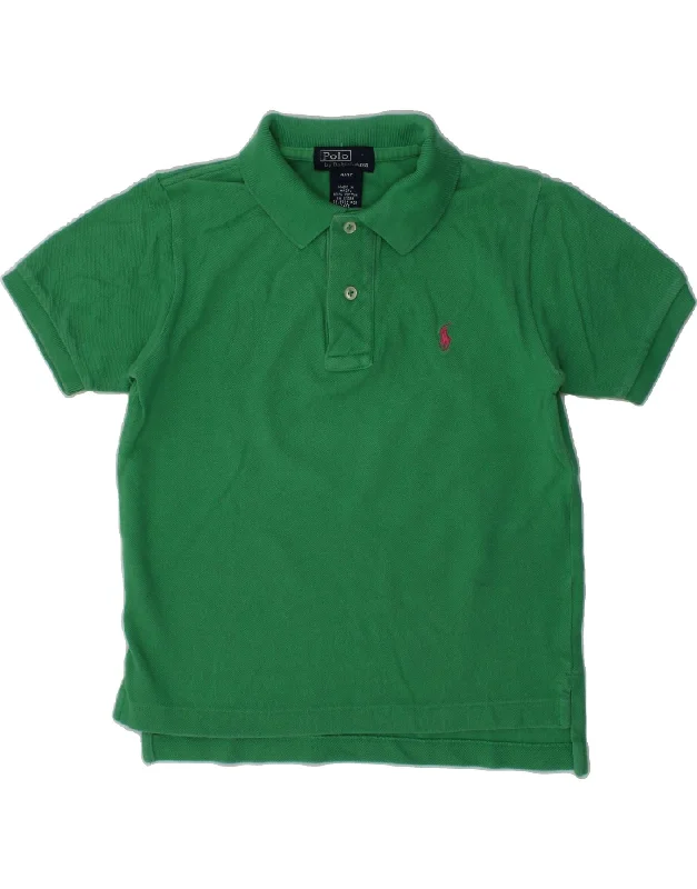 POLO RALPH LAUREN Boys Polo Shirt 3-4 Years Green Cotton