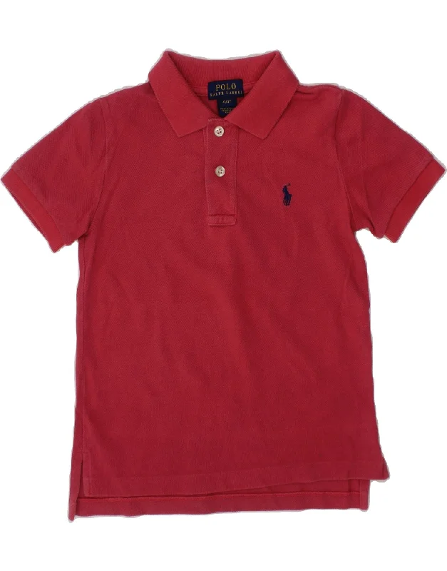 POLO RALPH LAUREN Boys Polo Shirt 3-4 Years Red Cotton