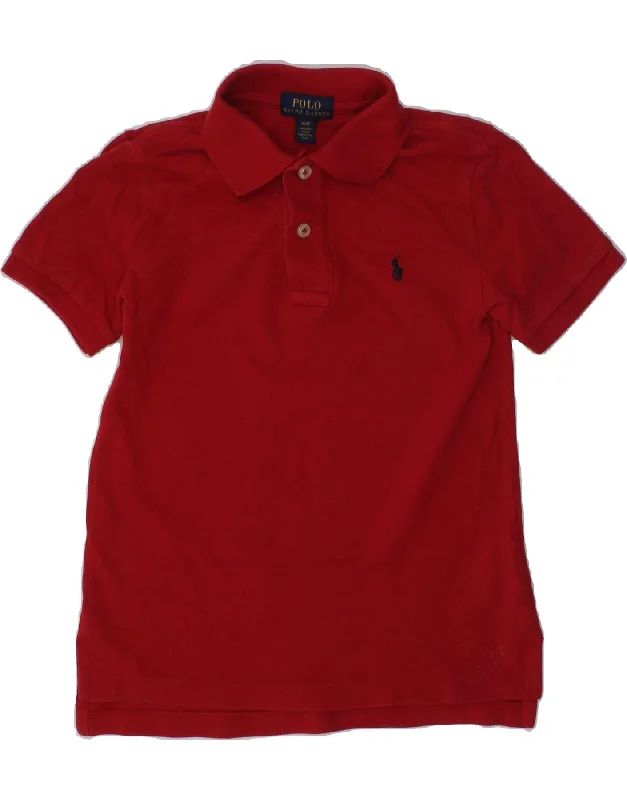 POLO RALPH LAUREN Boys Polo Shirt 3-4 Years Red Cotton