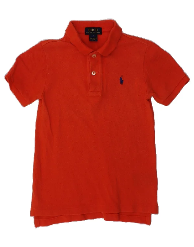 POLO RALPH LAUREN Boys Polo Shirt 4-5 Years Red Cotton