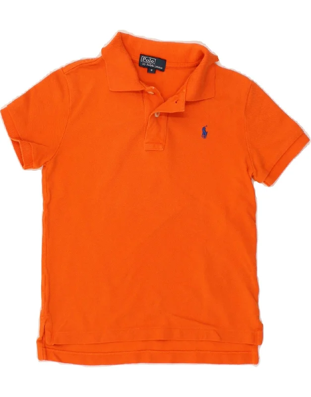 POLO RALPH LAUREN Boys Polo Shirt 5-6 Years Orange Cotton