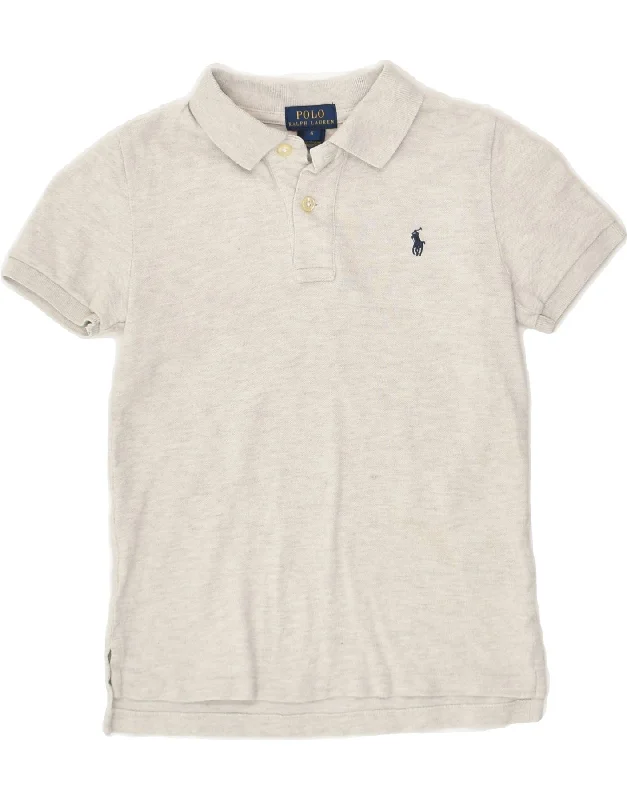 POLO RALPH LAUREN Boys Polo Shirt 6-7 Years Grey Cotton