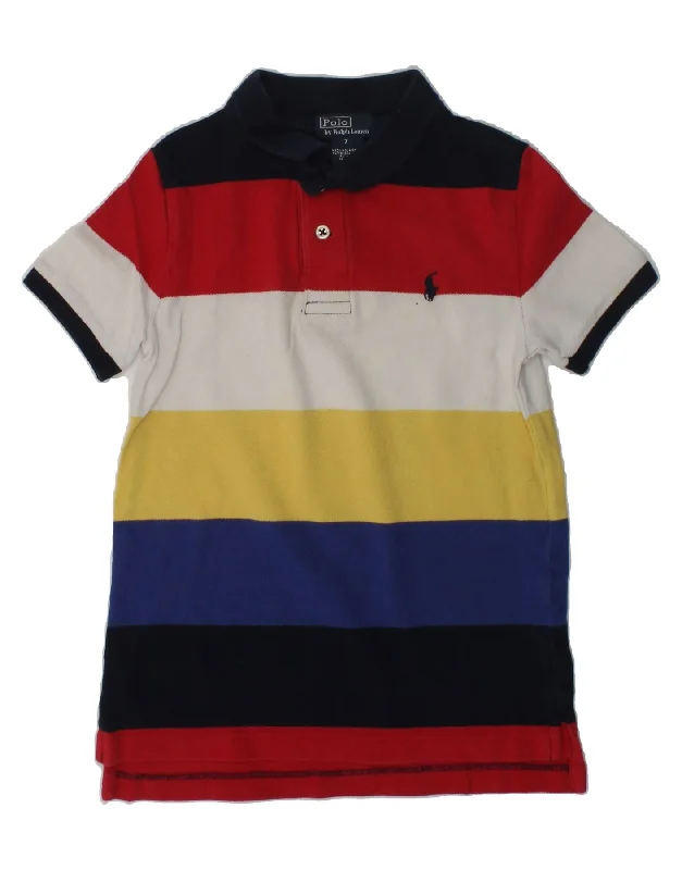 POLO RALPH LAUREN Boys Polo Shirt 6-7 Years Multicoloured Colourblock