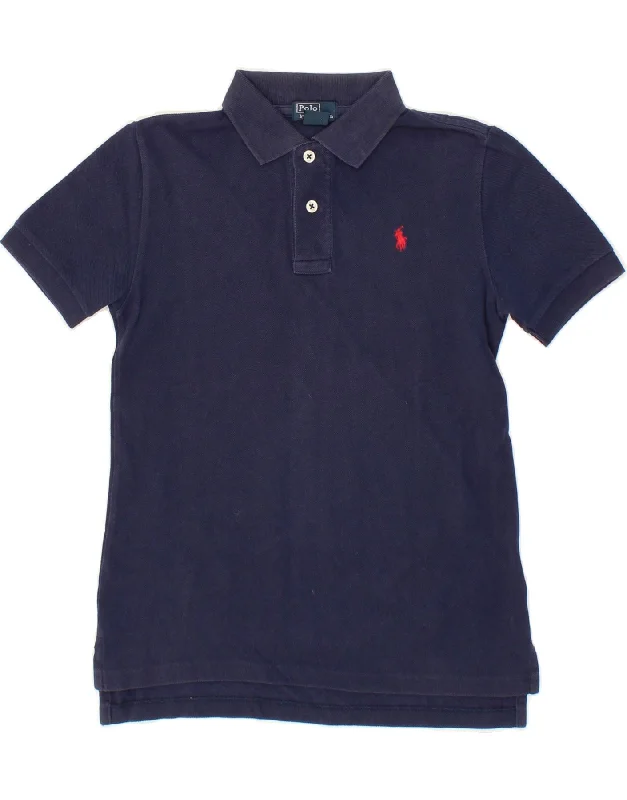 POLO RALPH LAUREN Boys Polo Shirt 6-7 Years Navy Blue Cotton