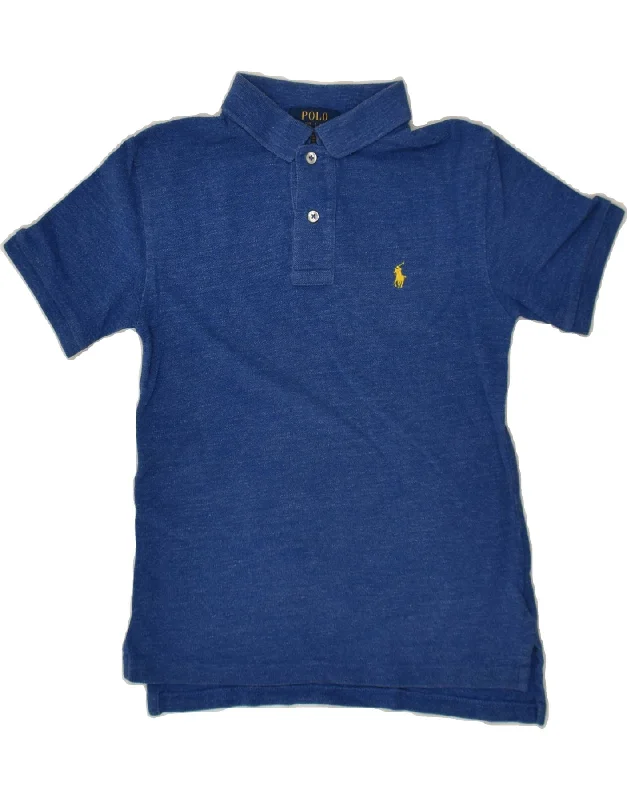 POLO RALPH LAUREN Boys Polo Shirt 7-8 Years Small  Blue Cotton