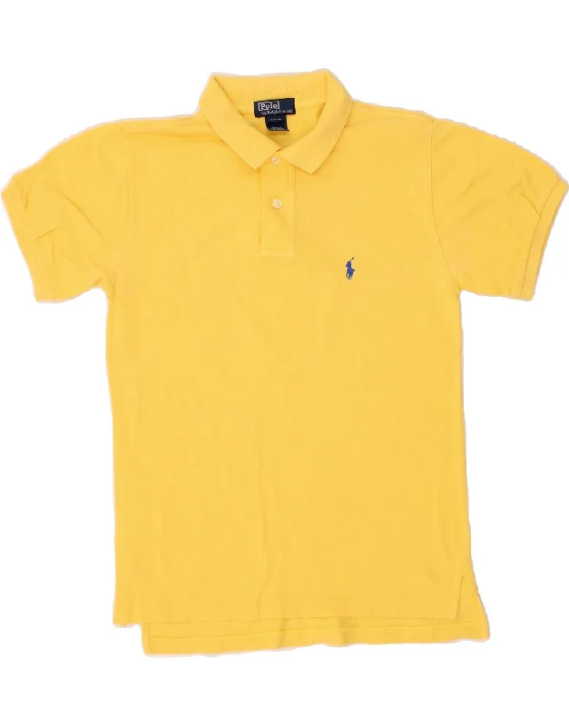 POLO RALPH LAUREN Boys Polo Shirt 8-9 Years Small Yellow Cotton