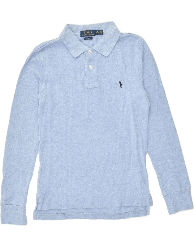 POLO RALPH LAUREN Boys Slim Fit Long Sleeve Polo Shirt 10-11 Years  Blue