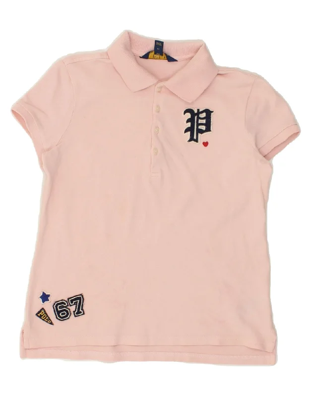 POLO RALPH LAUREN Girls Polo Shirt 15-16 Years XL Pink Cotton