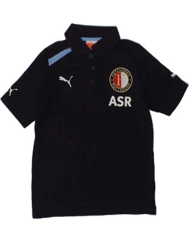 PUMA Boys Feyenoord Rotterdam Graphic Polo Shirt 9-10 Years Navy Blue