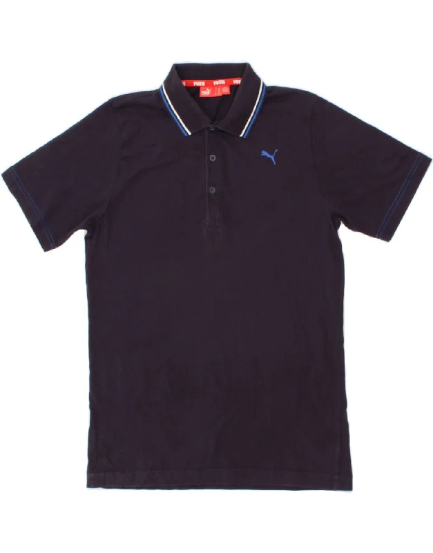 PUMA Boys Polo Shirt 13-14 Years  Navy Blue Cotton