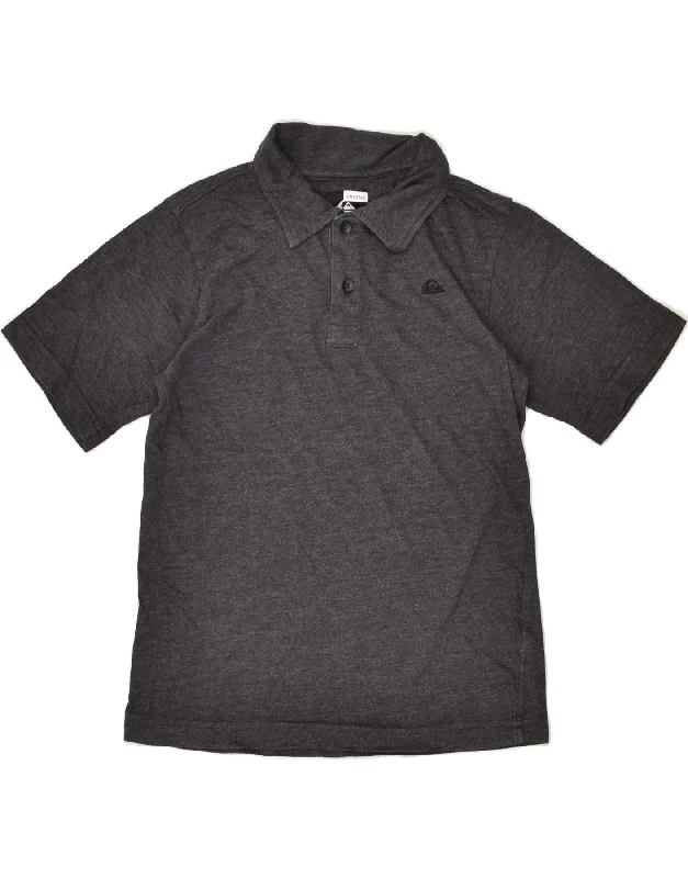 QUIKSILVER Boys Polo Shirt 9-10 Years Medium Grey Cotton