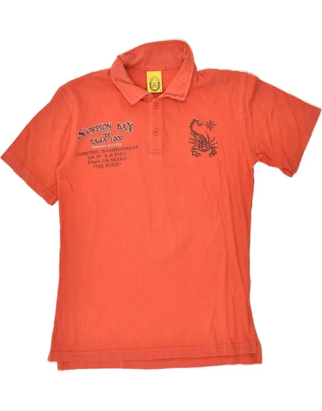 SCORPION BAY Boys Graphic Polo Shirt 13-14 Years Medium Orange Cotton