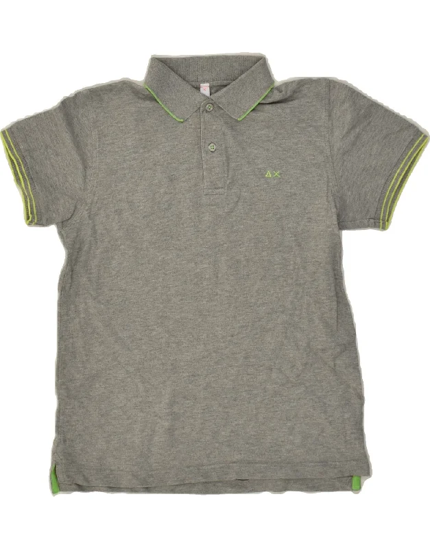 SUN68 Boys Polo Shirt 9-10 Years Grey Cotton