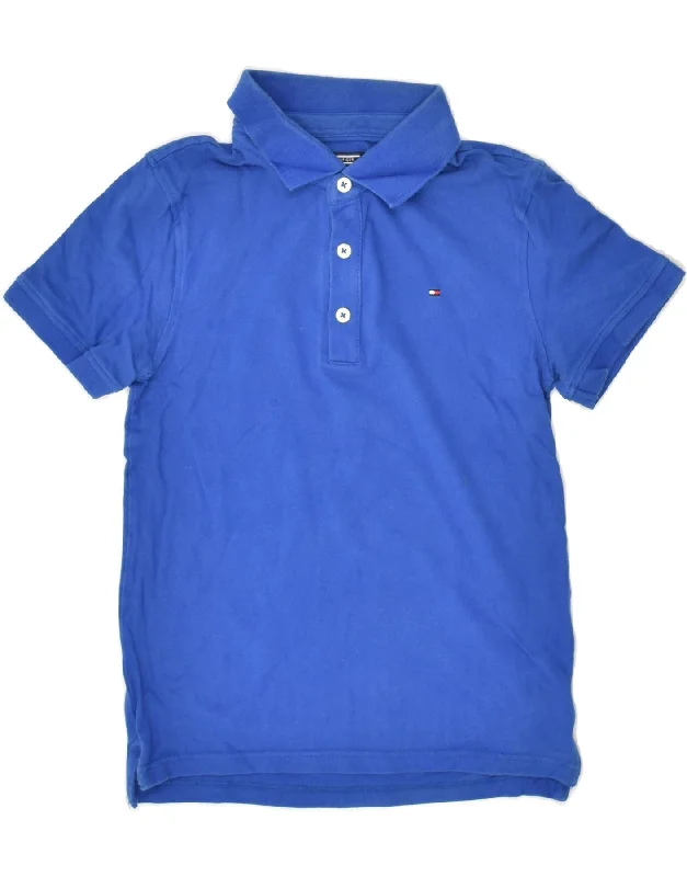 TOMMY HILFIGER Boys Polo Shirt 11-12 Years Blue Cotton