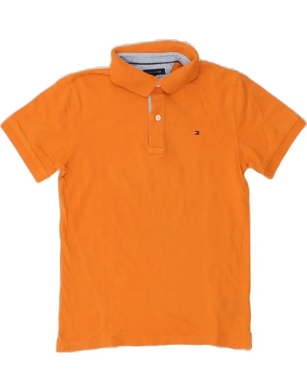 TOMMY HILFIGER Boys Polo Shirt 11-12 Years Orange Cotton