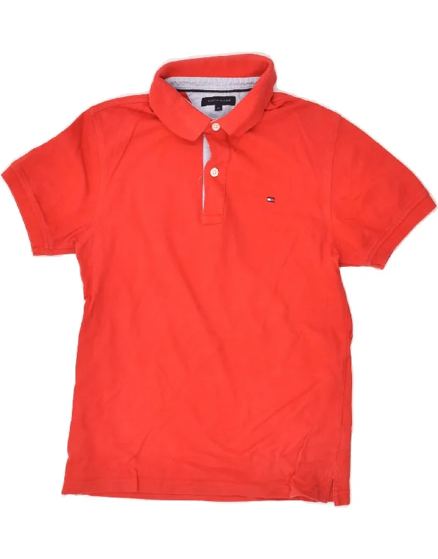 TOMMY HILFIGER Boys Polo Shirt 11-12 Years Red Cotton