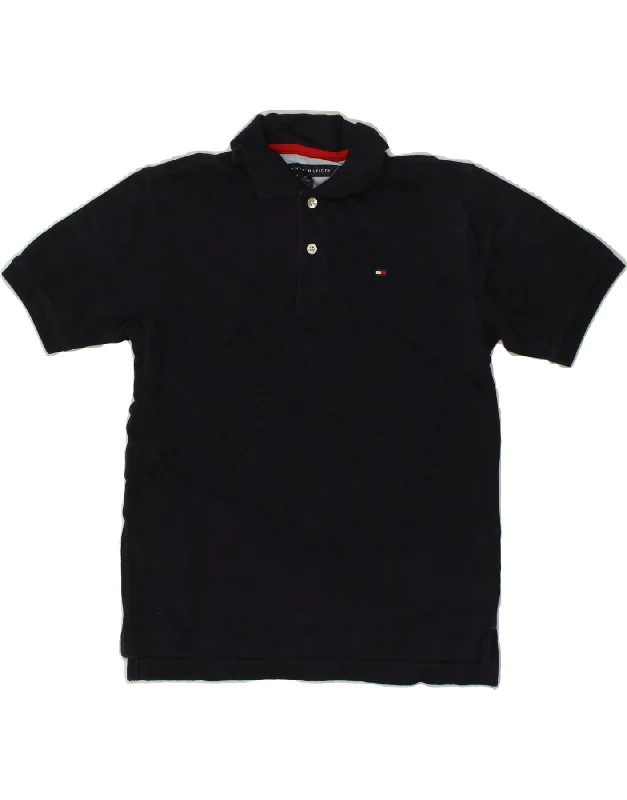 TOMMY HILFIGER Boys Polo Shirt 12-13 Years Medium   Navy Blue Cotton