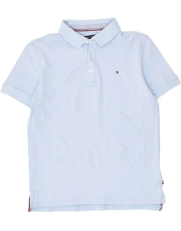 TOMMY HILFIGER Boys Polo Shirt 13-14 Years Blue Cotton