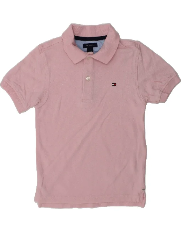 TOMMY HILFIGER Boys Polo Shirt 4-5 Years Pink Cotton