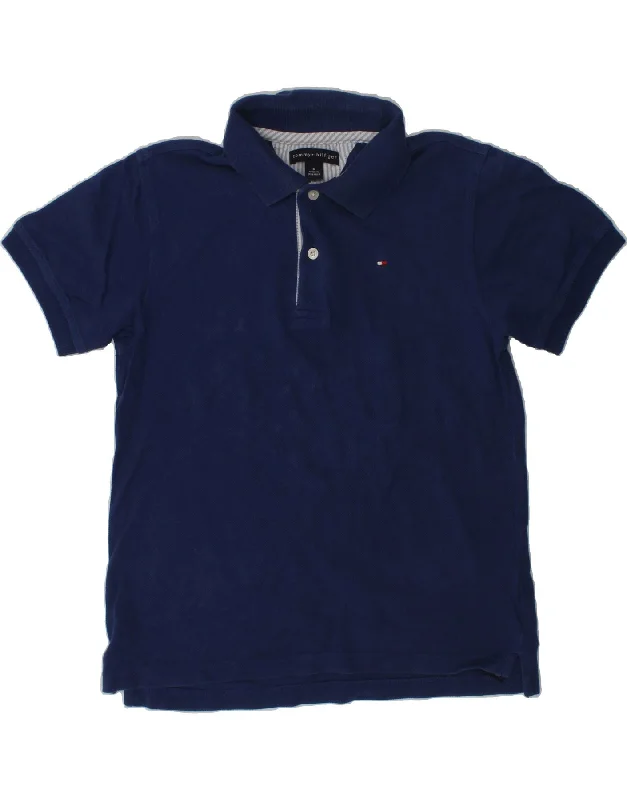 TOMMY HILFIGER Boys Polo Shirt 5-6 Years Navy Blue Cotton