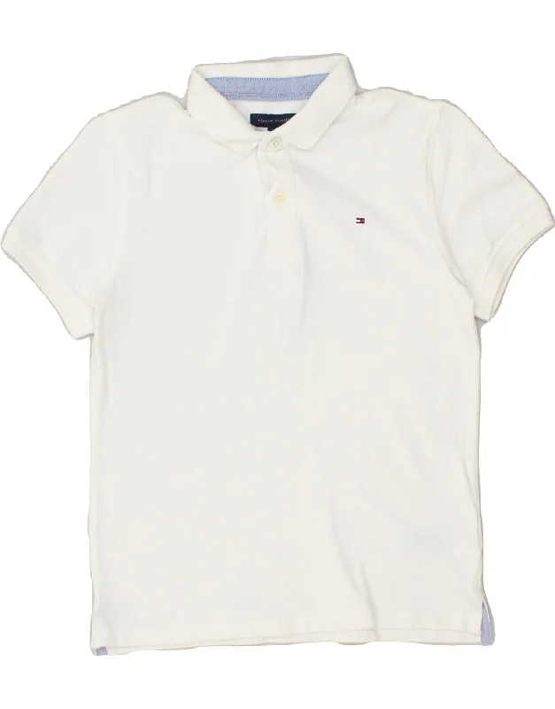 TOMMY HILFIGER Boys Polo Shirt 9-10 Years White Cotton