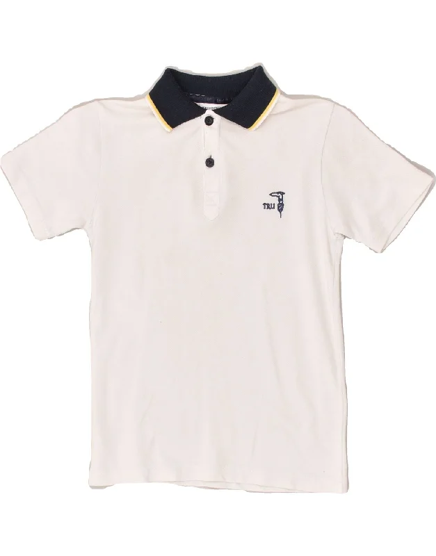 TRUSSARDI JUNIOR Boys Polo Shirt 5-6 Years White Cotton