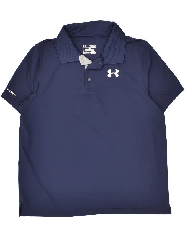 UNDER ARMOUR Boys Polo Shirt 15-16 Years XL Navy Blue