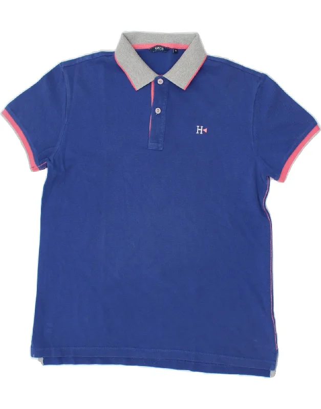 VINTAGE Boys Polo Shirt 13-14 Years Blue Cotton