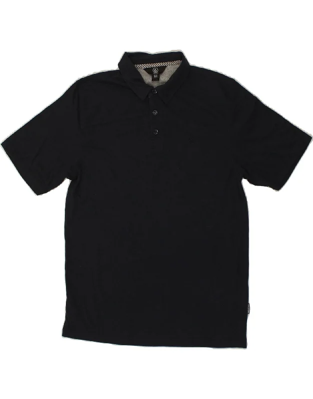 VOLCOM Boys Polo Shirt 13-14 Years Navy Blue Cotton