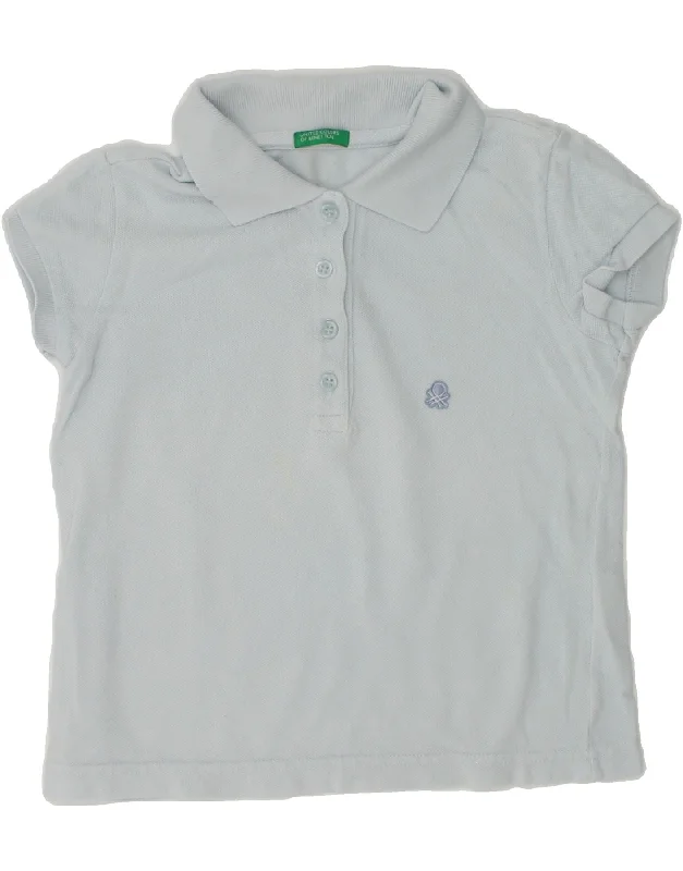 BENETTON Girls Polo Shirt 4-5 Years XS Blue