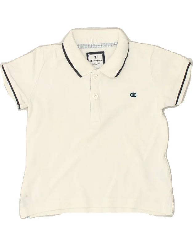 CHAMPION Baby Boys Polo Shirt 18-24 Months Large White Cotton