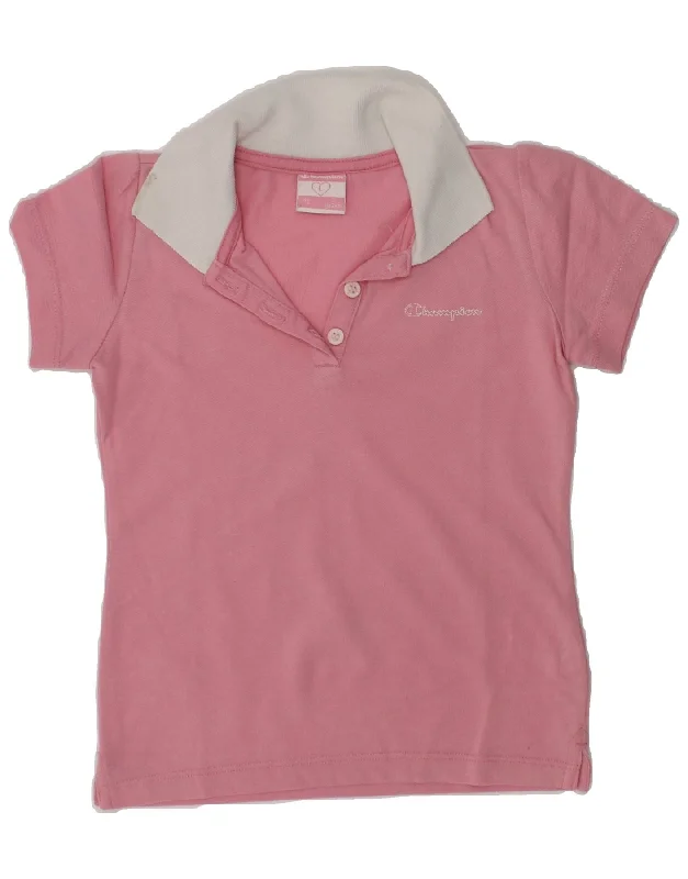 CHAMPION Baby Girls Polo Shirt 18-24 Months Large  Pink Cotton