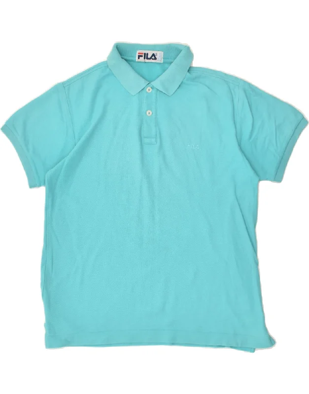 FILA Boys Polo Shirt 13-14 Years Blue Cotton