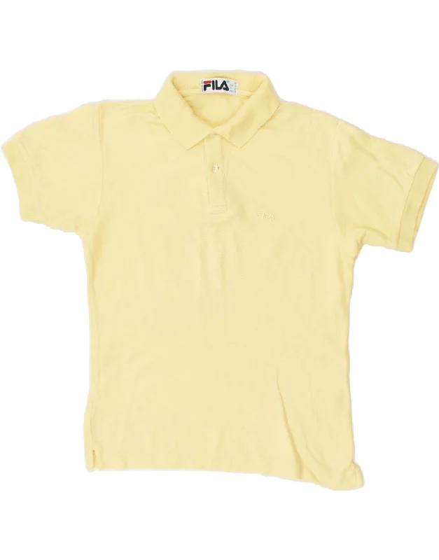 FILA Boys Polo Shirt 9-10 Years Yellow Cotton