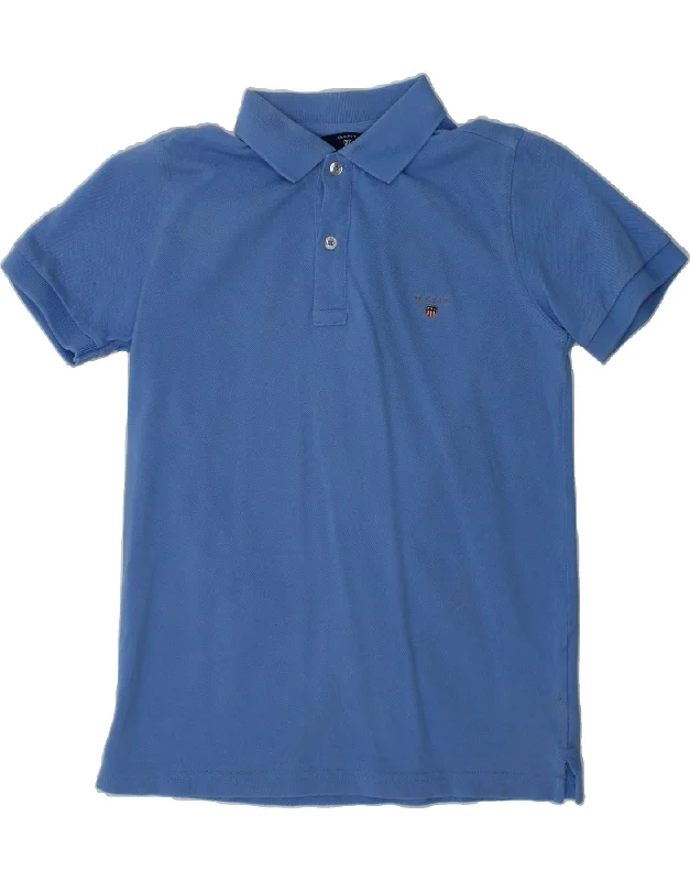 GANT Boys Polo Shirt 7-8 Years Blue Cotton