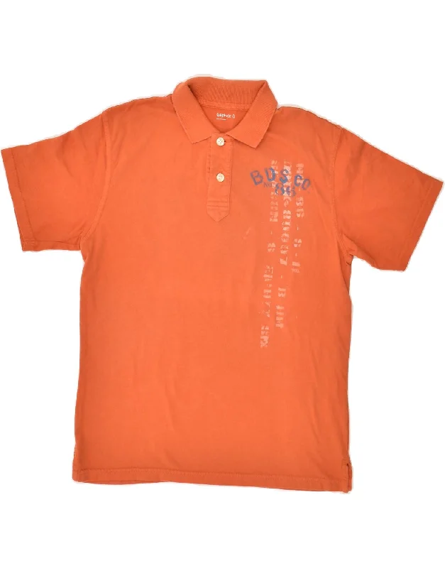 GAP Boys Graphic Polo Shirt 11-12 Years XL  Orange Cotton