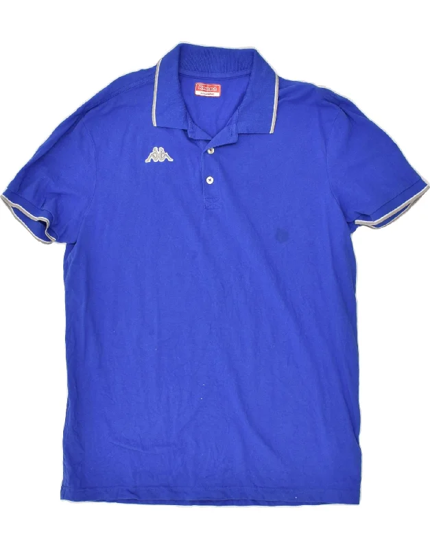 KAPPA Boys Polo Shirt 13-14 Years 2XL Blue Cotton