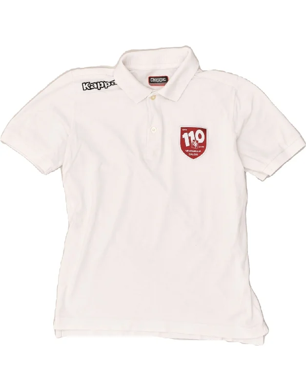 KAPPA Boys Ventimiglia Calcio Polo Shirt 13-14 Years White Cotton