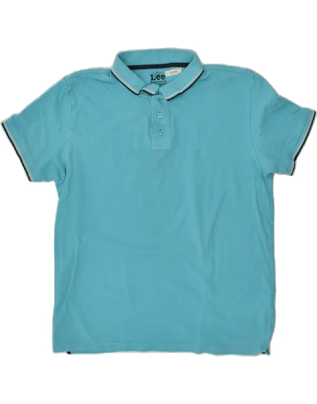 LEE Boys Polo Shirt 14-15 Years 2XL Blue Cotton