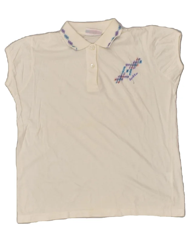 LOTTO Girls Polo Shirt 14-15 Years 2XL Off White Cotton