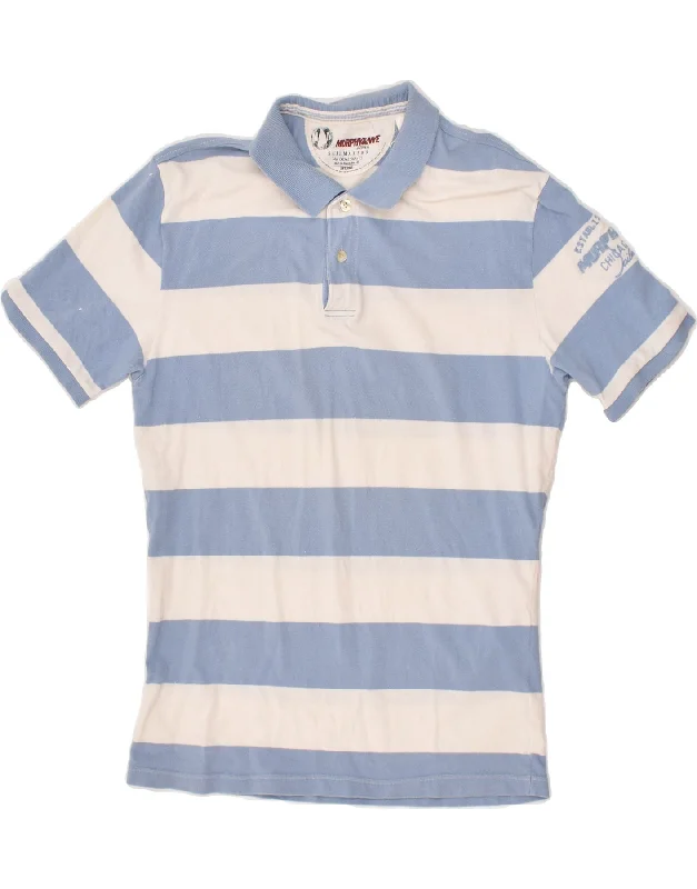 MURPHY & NYE Boys Polo Shirt 13-14 Years 3XL Blue Striped