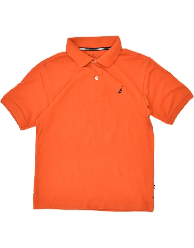 NAUTICA Boys Polo Shirt 10-11 Years Medium Orange Cotton