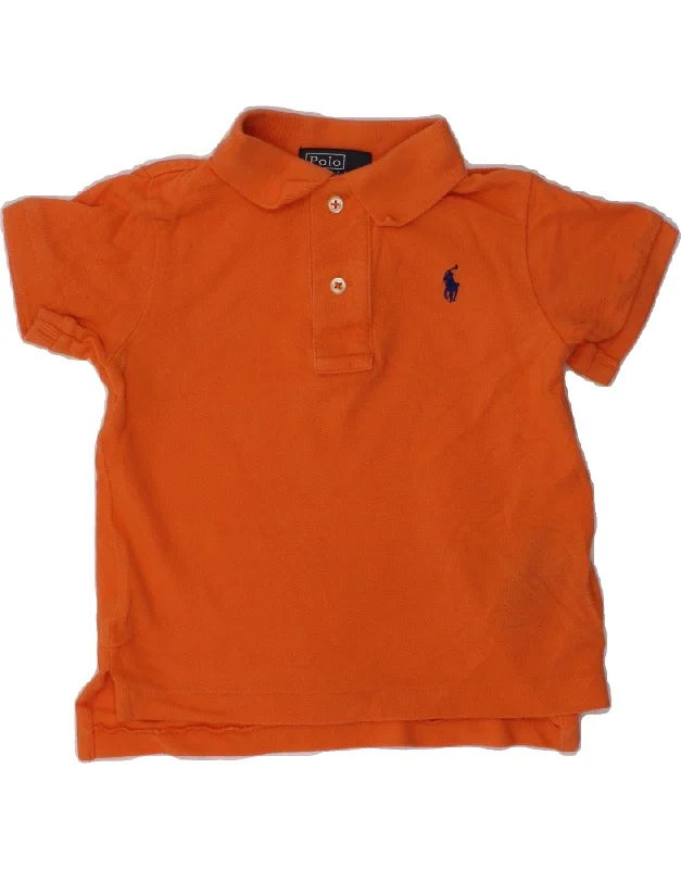 POLO RALPH LAUREN Baby Boys Polo Shirt 9-12 Months Orange Cotton