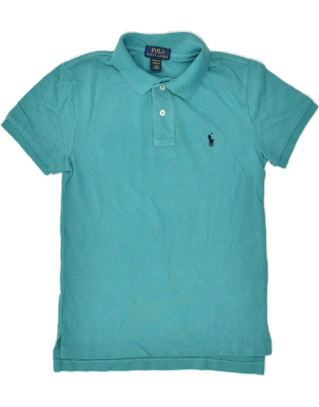 POLO RALPH LAUREN Boys Custom Fit Polo Shirt 10-11 Years Medium Turquoise